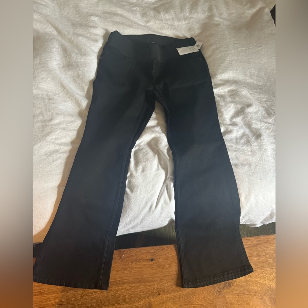 Old Navy Maternity Flare Jeans- Front Low Panel